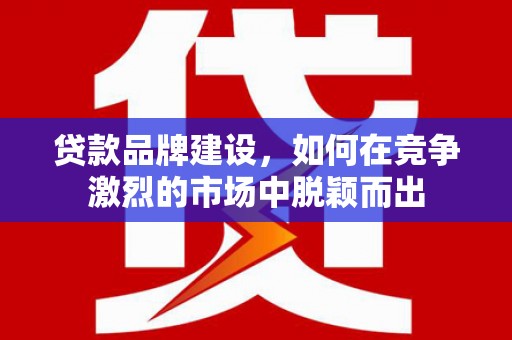 勉县贷款品牌建设，如何在竞争激烈的市场中脱颖而出