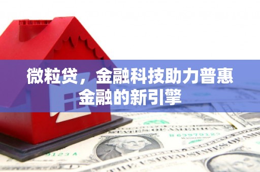 乌马河微粒贷，金融科技助力普惠金融的新引擎