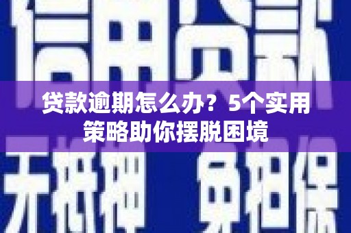 扶绥贷款逾期怎么办？5个实用策略助你摆脱困境