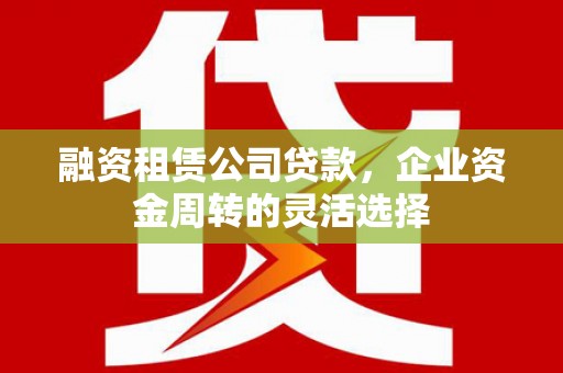 志丹融资租赁公司贷款，企业资金周转的灵活选择