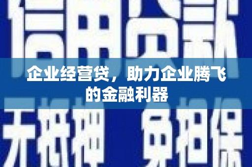 褒忠企业经营贷，助力企业腾飞的金融利器